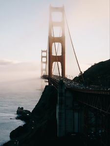 Preview wallpaper bridge, strait, clouds, san francisco, usa