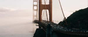 Preview wallpaper bridge, strait, clouds, san francisco, usa