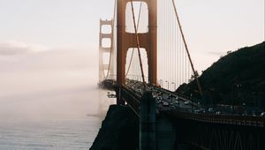 Preview wallpaper bridge, strait, clouds, san francisco, usa