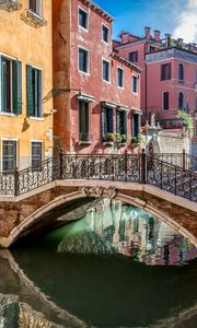 Preview wallpaper bridge, street, water, buildings, venice, italy