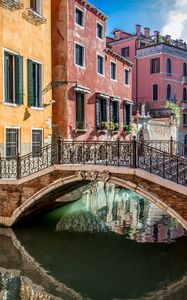 Preview wallpaper bridge, street, water, buildings, venice, italy