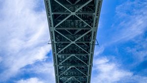 Preview wallpaper bridge, structure, sky, bottom view