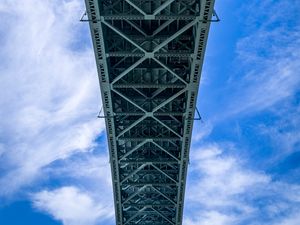 Preview wallpaper bridge, structure, sky, bottom view