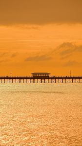 Preview wallpaper bridge, sunset, lens flare