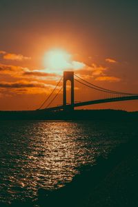 Preview wallpaper bridge, sunset, sea