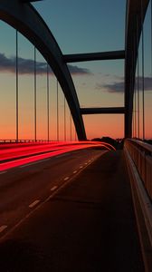 Preview wallpaper bridge, sunset, sky, marking