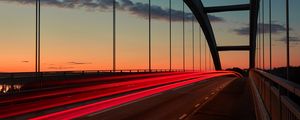 Preview wallpaper bridge, sunset, sky, marking