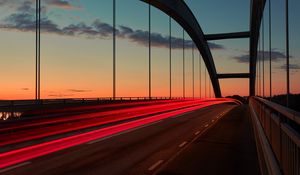 Preview wallpaper bridge, sunset, sky, marking