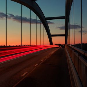 Preview wallpaper bridge, sunset, sky, marking