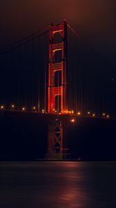 Preview wallpaper bridge, support, lights, night, dark