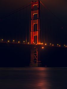 Preview wallpaper bridge, support, lights, night, dark