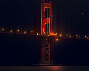 Preview wallpaper bridge, support, lights, night, dark