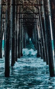 Preview wallpaper bridge, supports, water, waves