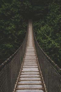 Preview wallpaper bridge, suspension bridge, trees, forest, greens