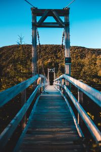 Preview wallpaper bridge, trees, forest, perspective, hill