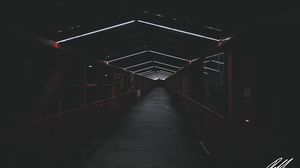 Preview wallpaper bridge, tunnel, neon, glow, dark