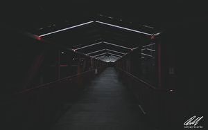 Preview wallpaper bridge, tunnel, neon, glow, dark