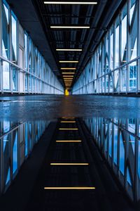 Preview wallpaper bridge, tunnel, road, puddle, reflection
