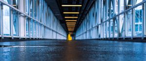 Preview wallpaper bridge, tunnel, road, puddle, reflection