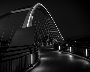 Preview wallpaper bridge, walkway, architecture, black and white