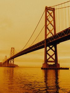 Preview wallpaper bridge, water, architecture, construction