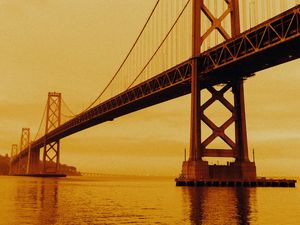 Preview wallpaper bridge, water, architecture, construction