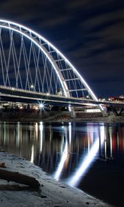 Preview wallpaper bridge, water, backlight, reflection, dark