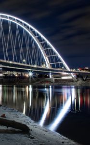 Preview wallpaper bridge, water, backlight, reflection, dark