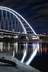 Preview wallpaper bridge, water, backlight, reflection, dark