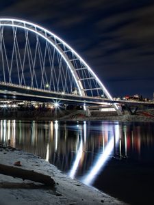 Preview wallpaper bridge, water, backlight, reflection, dark