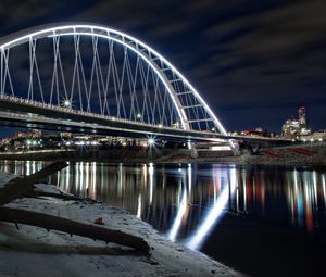 Preview wallpaper bridge, water, backlight, reflection, dark