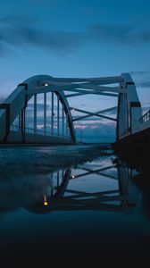 Preview wallpaper bridge, water, reflection, twilight, evening