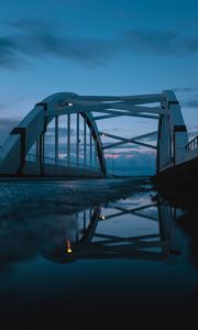Preview wallpaper bridge, water, reflection, twilight, evening