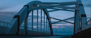 Preview wallpaper bridge, water, reflection, twilight, evening