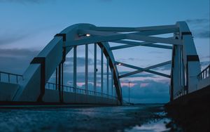 Preview wallpaper bridge, water, reflection, twilight, evening