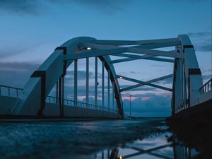 Preview wallpaper bridge, water, reflection, twilight, evening