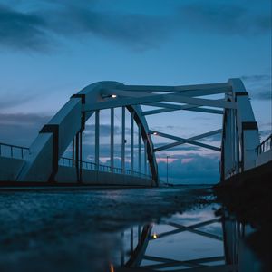 Preview wallpaper bridge, water, reflection, twilight, evening