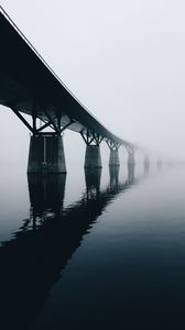 Preview wallpaper bridge, water, reflection, fog
