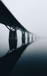 Preview wallpaper bridge, water, reflection, fog