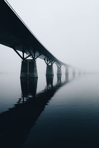 Preview wallpaper bridge, water, reflection, fog