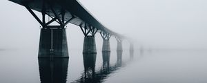 Preview wallpaper bridge, water, reflection, fog