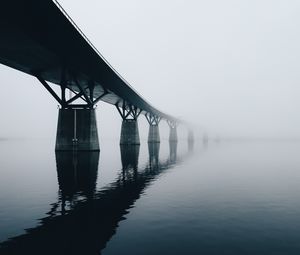Preview wallpaper bridge, water, reflection, fog