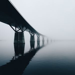Preview wallpaper bridge, water, reflection, fog
