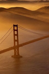 Preview wallpaper bridge, water, sea, beams, from above