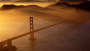 Preview wallpaper bridge, water, sea, beams, from above