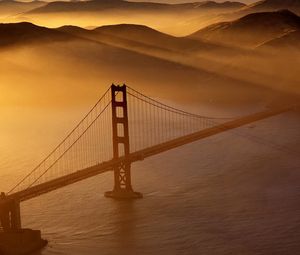 Preview wallpaper bridge, water, sea, beams, from above