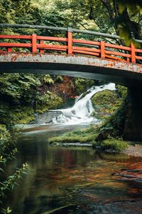 Preview wallpaper bridge, waterfall, river, nature