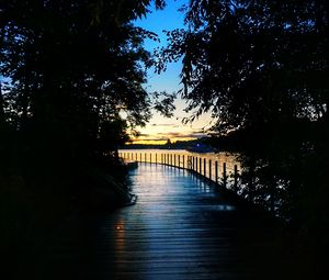 Preview wallpaper bridge, wooden, sunset, dark