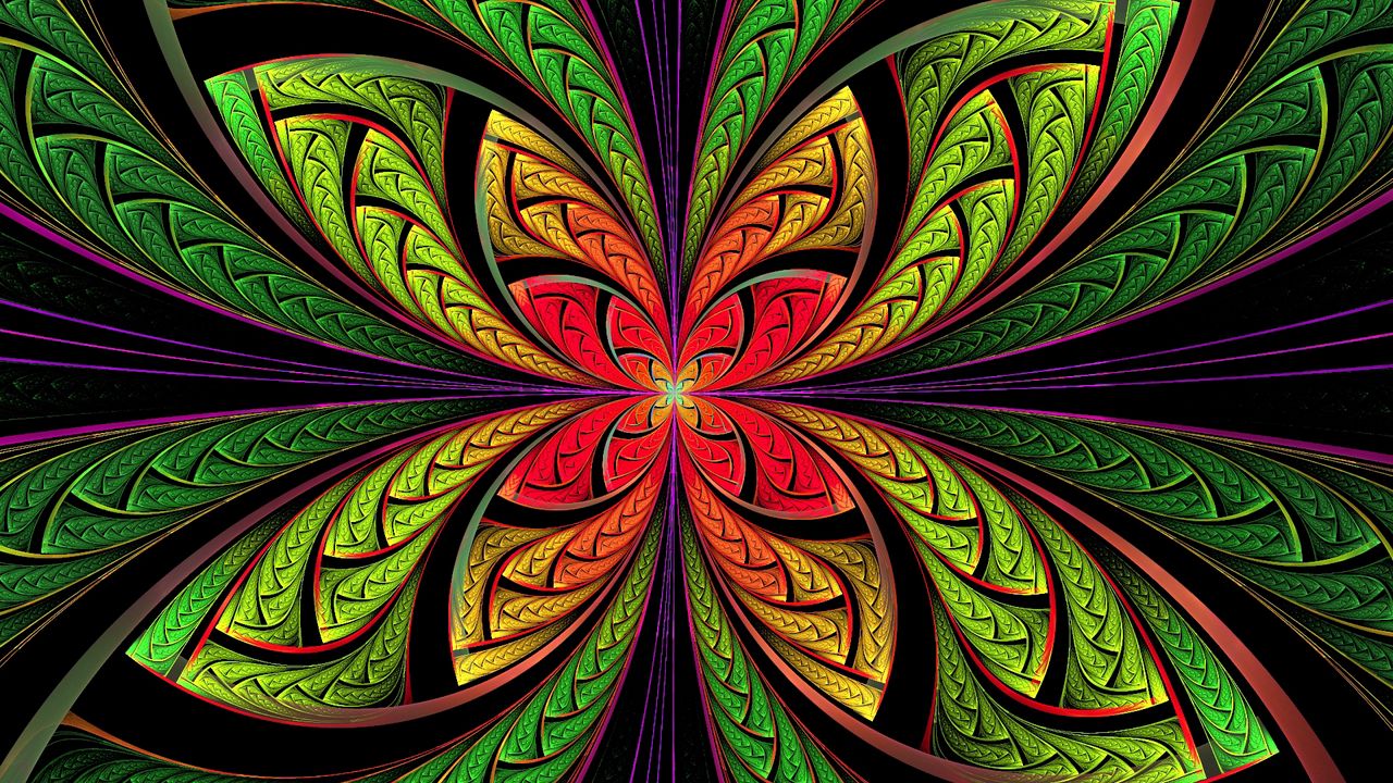 Wallpaper bright, flower shape, multicolored
