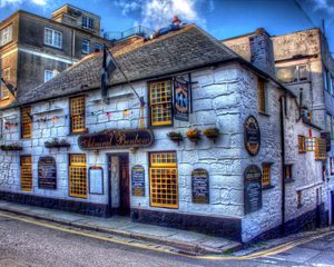 Preview wallpaper britain, tavern, admiral benbow, england, penzance, hdr